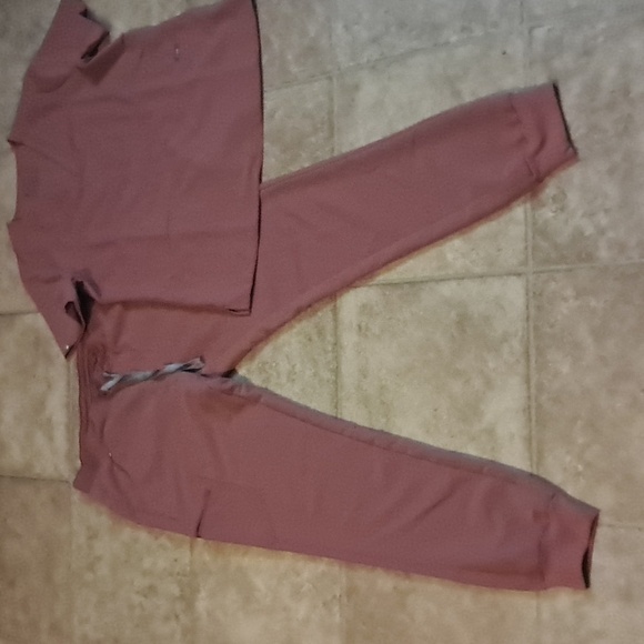 Figs Mineral Mauve Scrub Set Casma Top M Zamora Joggers Scrub Pants Size M/T - Picture 2 of 12